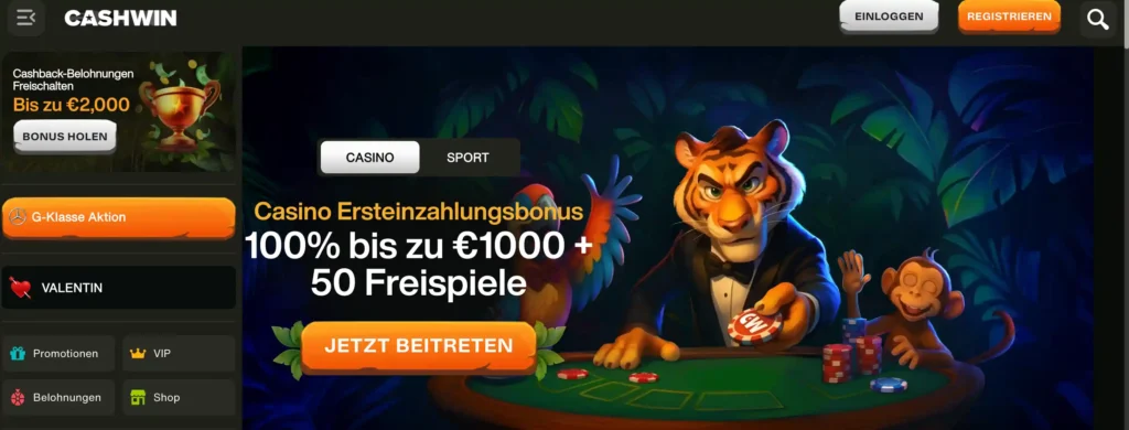 5. Cashwin Online Casino mit schneller Auszahlung